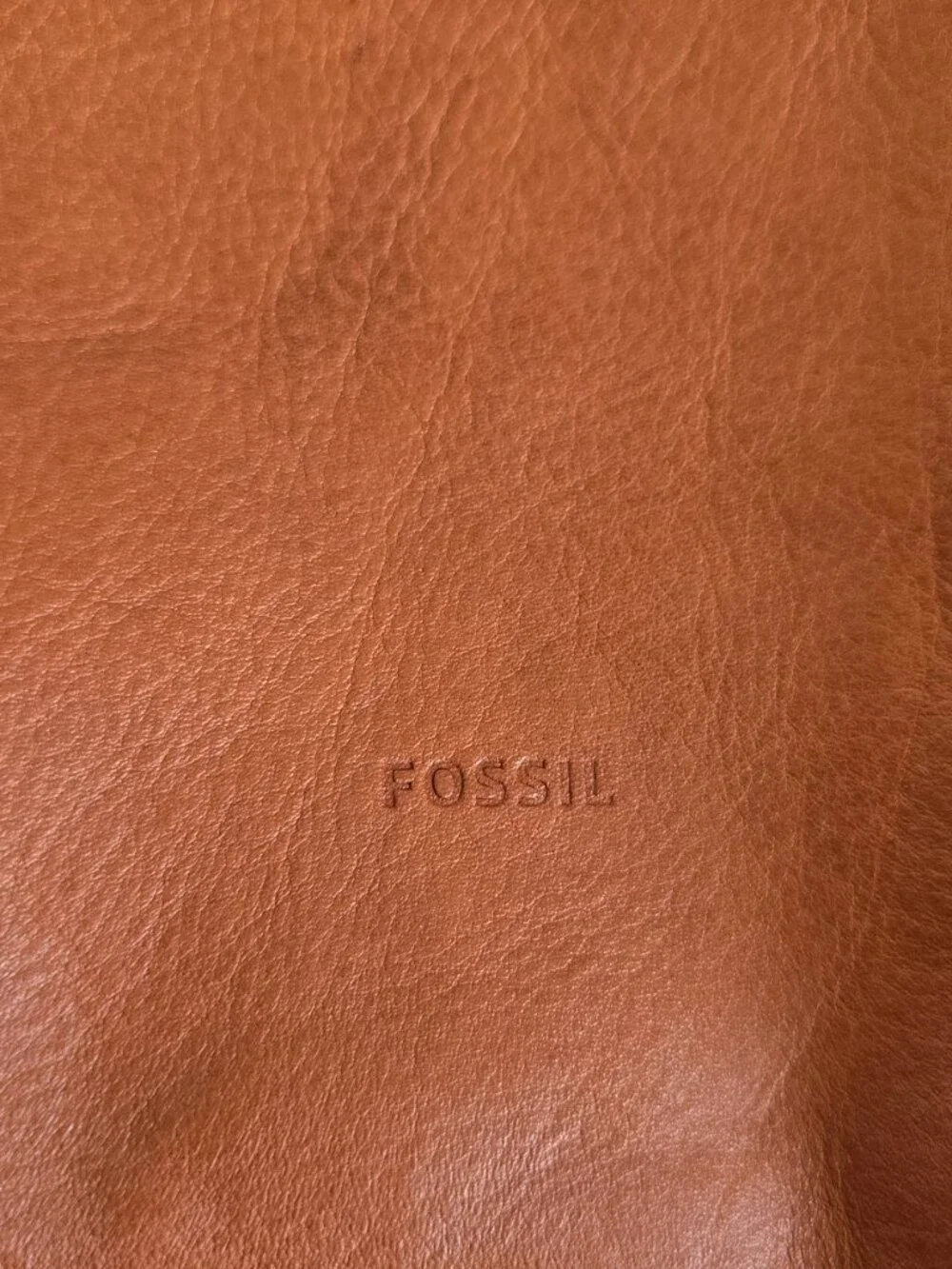 Fossil Maya Small Hobo Bag Cognac Brown Pebbled Leather Shoulder Purse